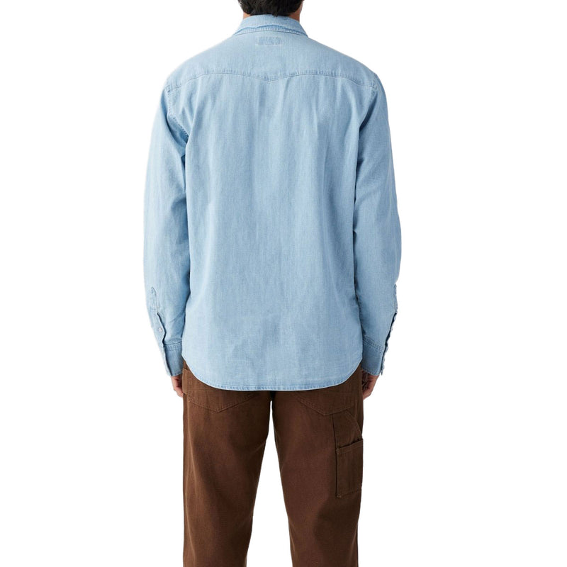 Seager Reagan Long Sleeve Pearl Snap Shirt - Light Wash