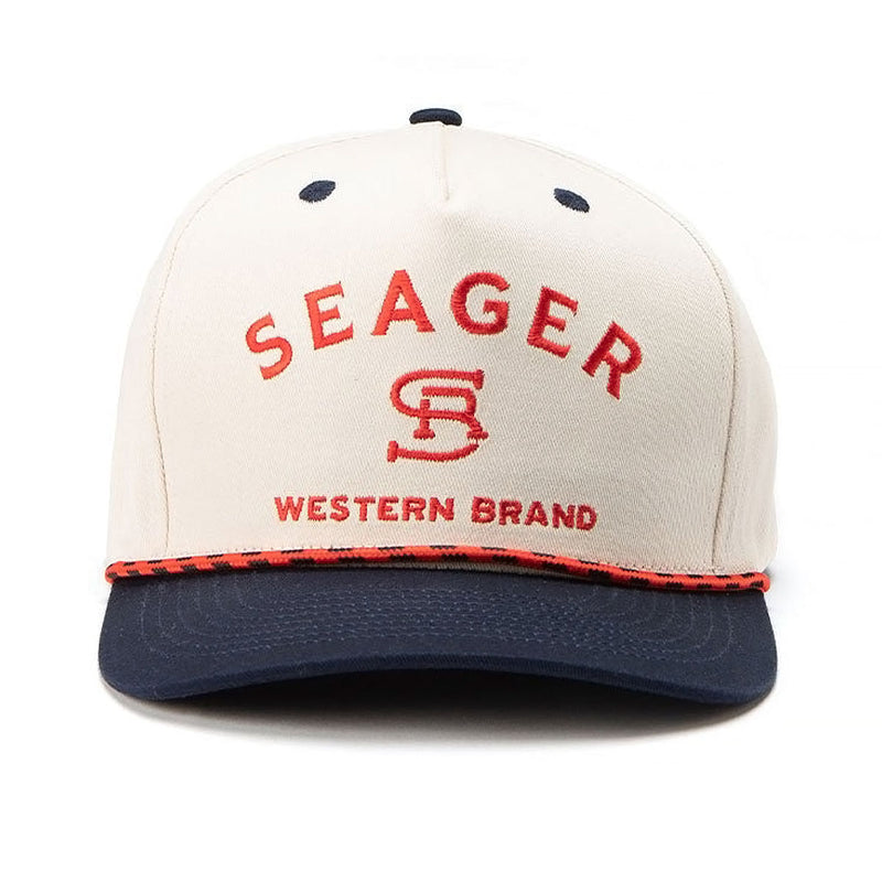 Seager Branded Snapback Hat - Cream/Navy