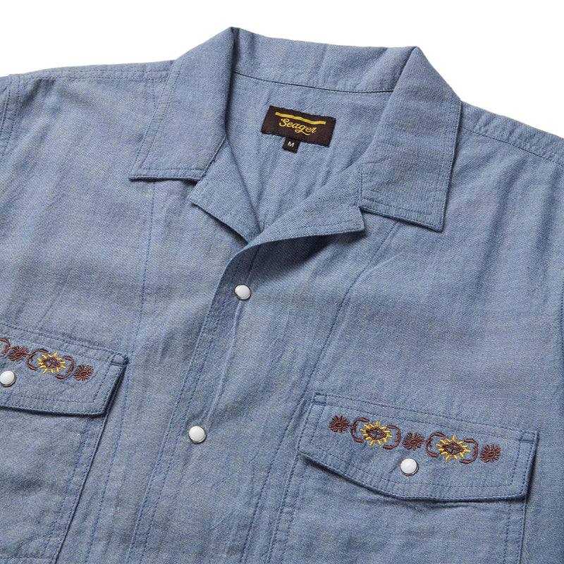 Seager Whippersnapper Chambray Shirt - Light Wash