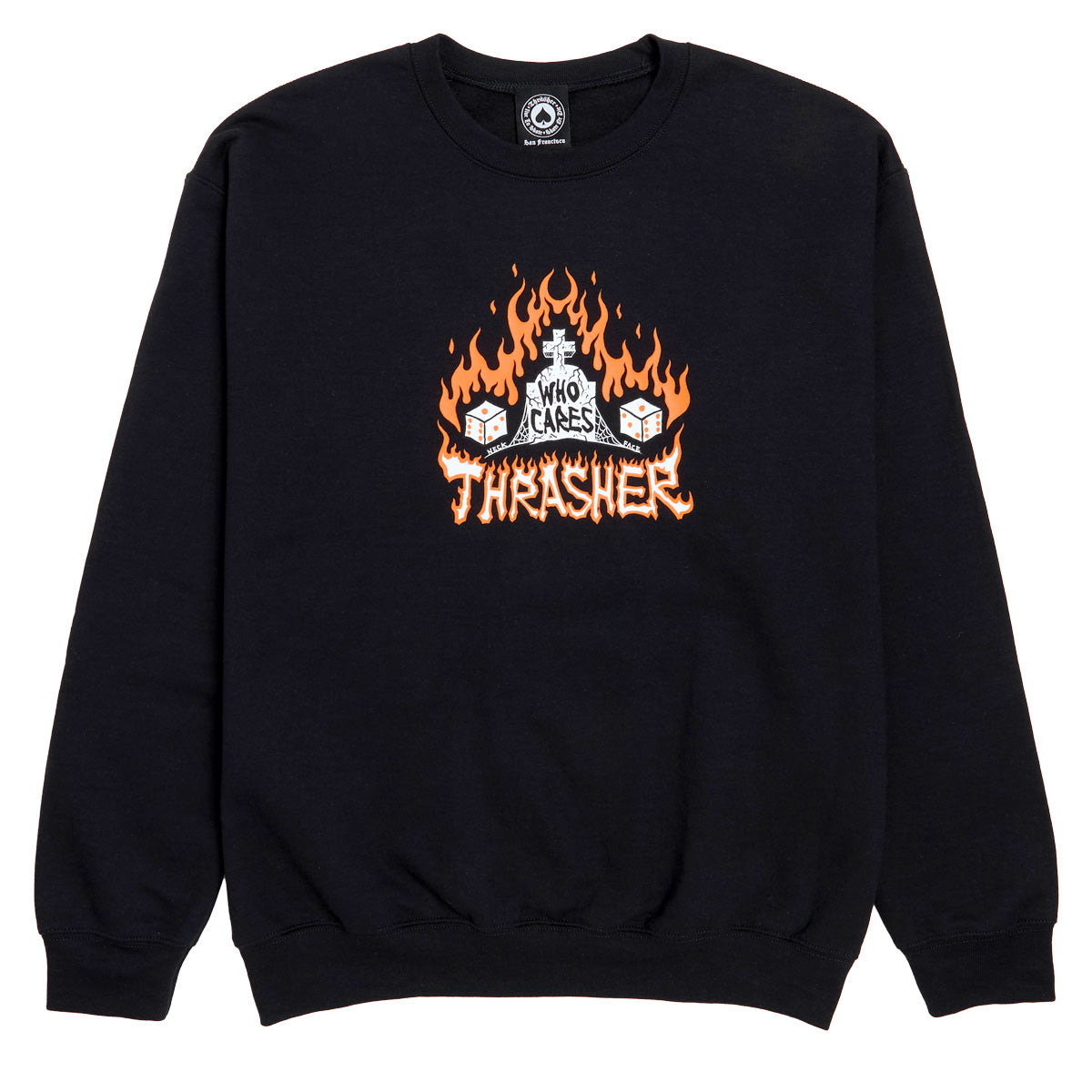 Thrasher Who Cares By Neckface Sweatshirt - Black image 1