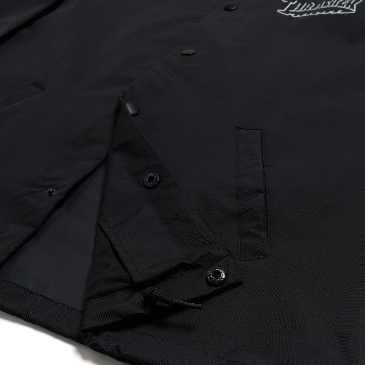 Thrasher Shadow Mag Logo Coach Jacket - Black/Black image 3