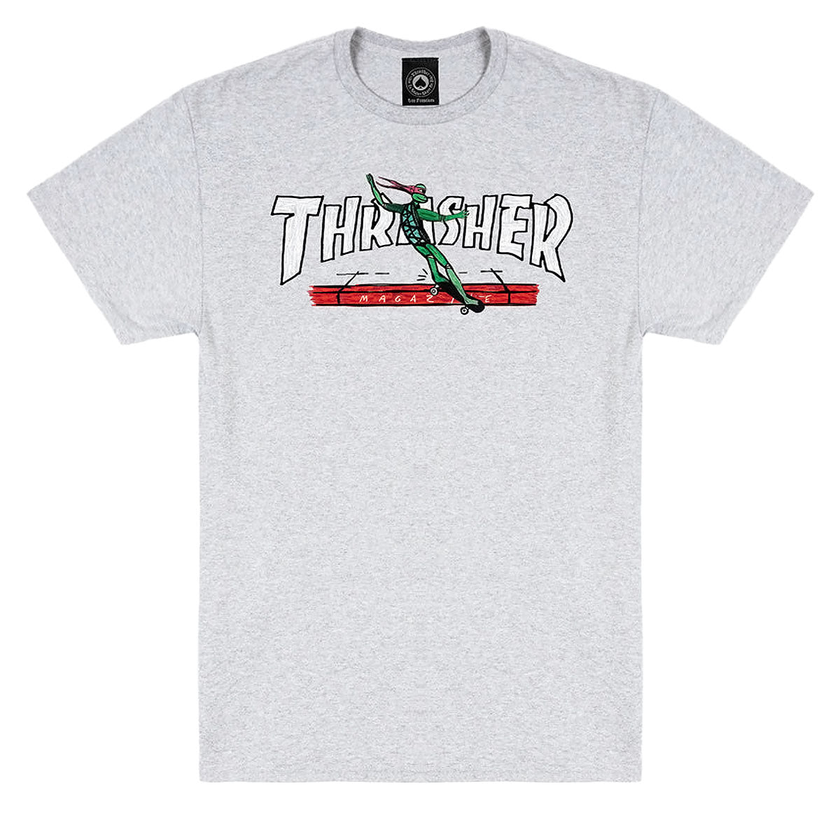 Thrasher Red Curb By LSD Worldpeace T-Shirt - Ash Grey image 1