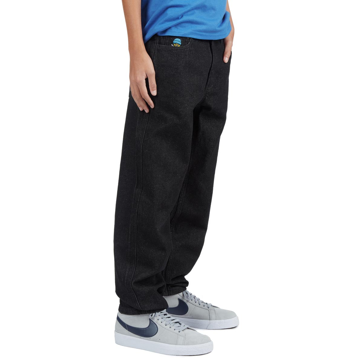 CCS Youth Baggy Taper Denim Jeans - Black image 8