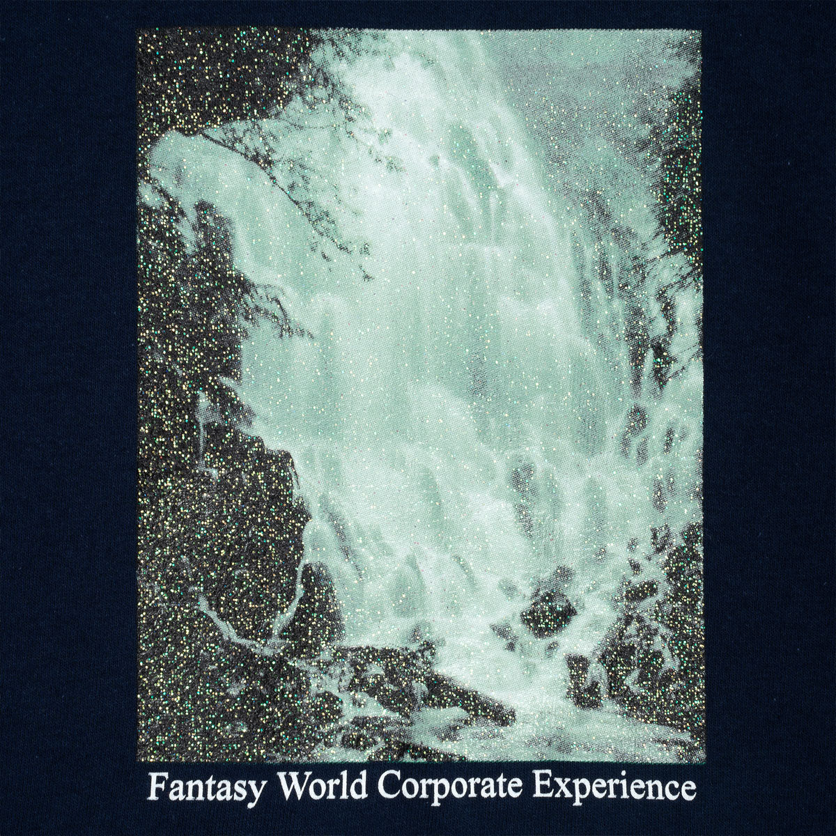 Sci-Fi Fantasy Waterfall T-Shirt - Navy image 4