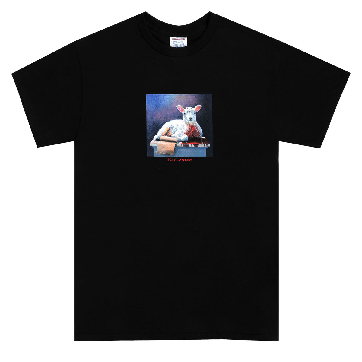 Sci-Fi Fantasy Lamb T-Shirt - Black image 1