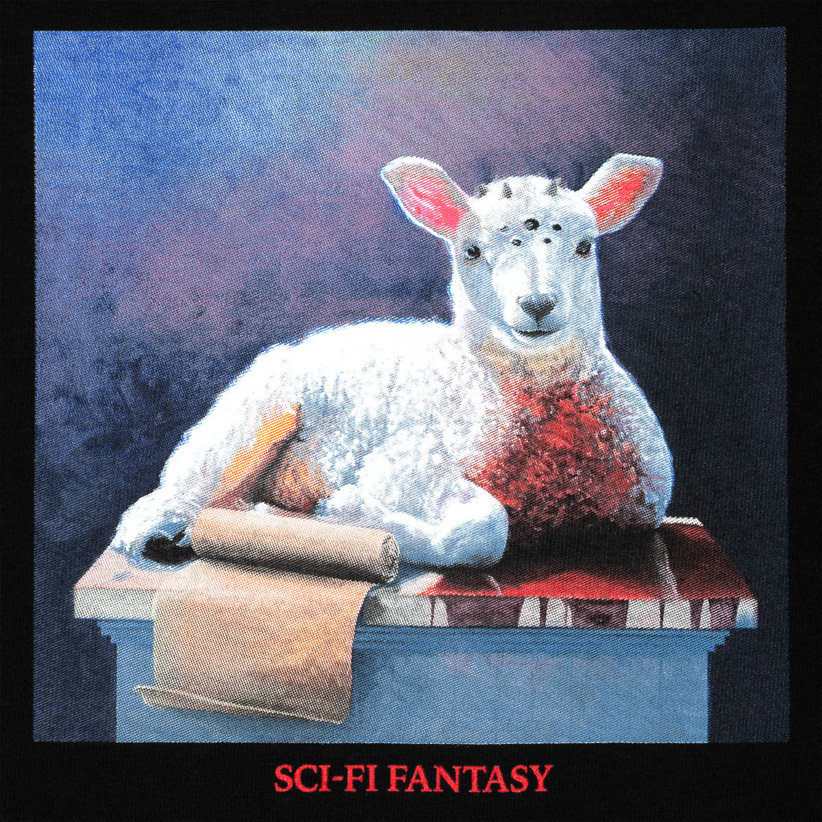 Sci-Fi Fantasy Lamb T-Shirt - Black image 4