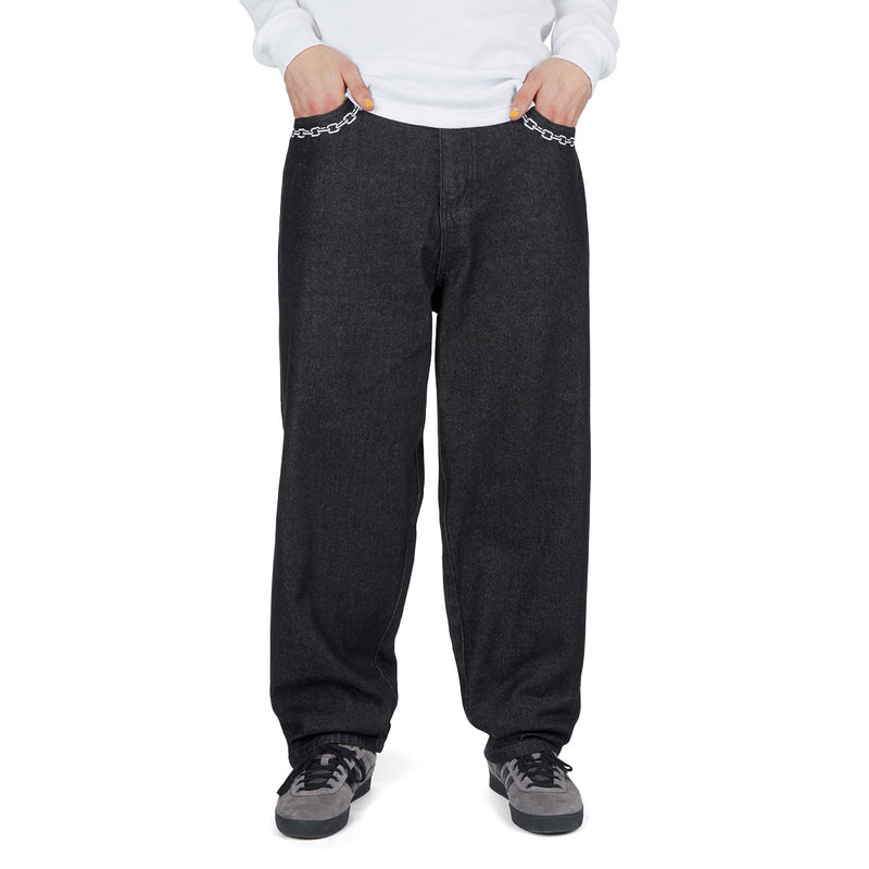 CCS Baggy Taper Denim Jeans - Chain Black