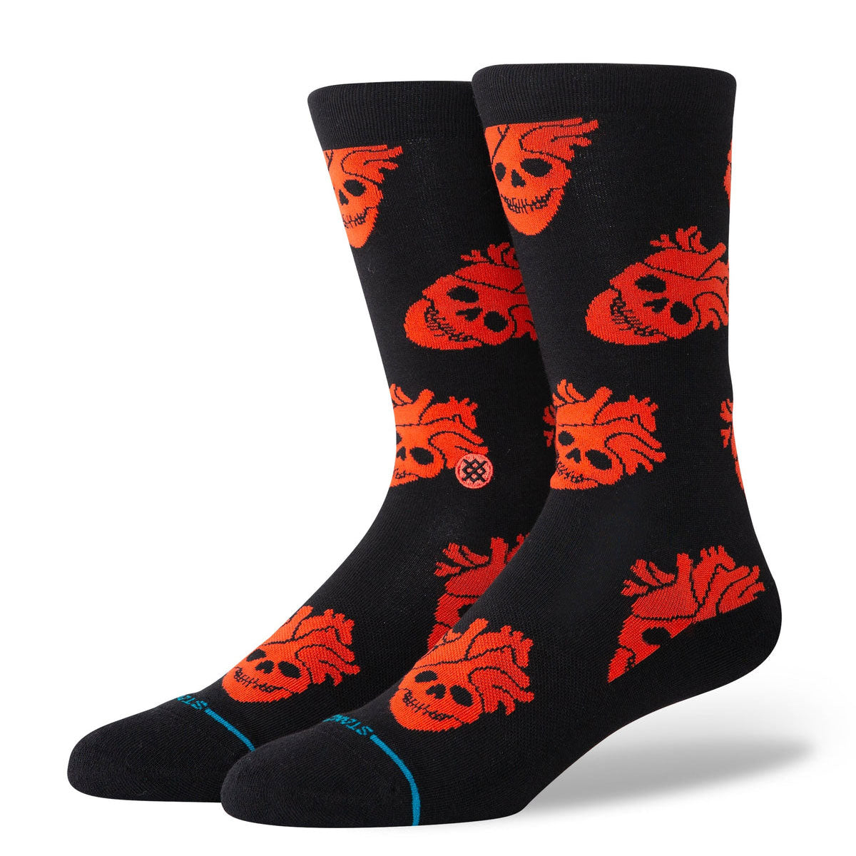 Stance Fallin In Skull Crew Socks - Black image 1