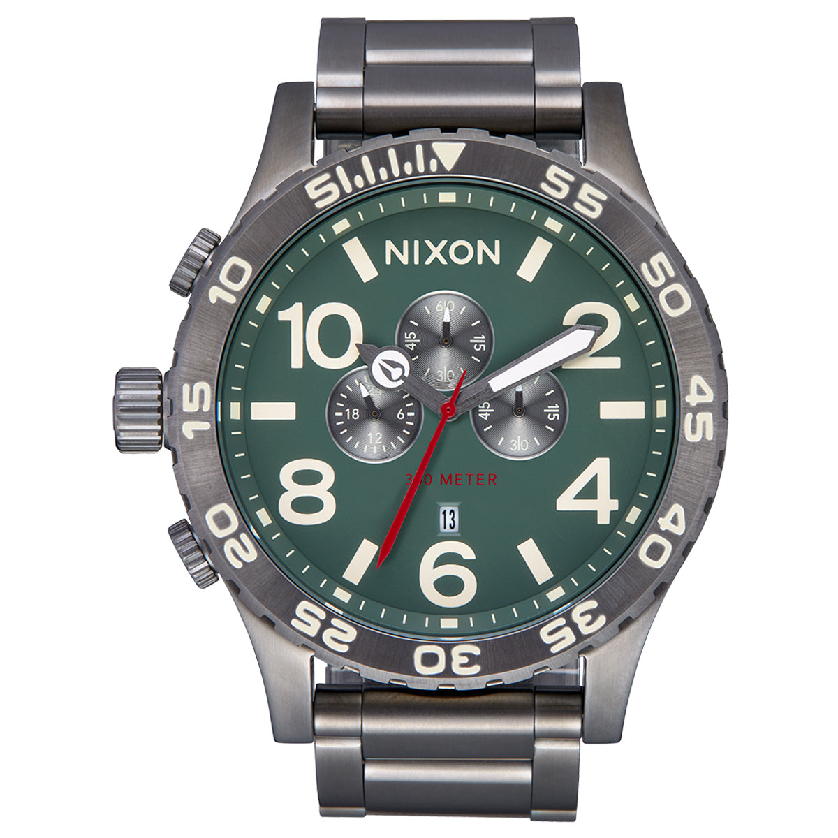 Nixon 51-30 Chrono Watch - Light Gunmetal/Dark Forest image 1
