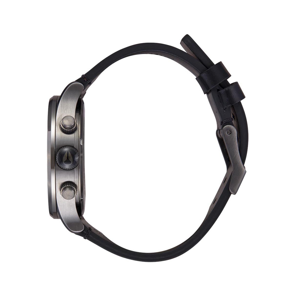 Nixon Sentry Chrono Leather Watch - All Gunmetal/Black image 2