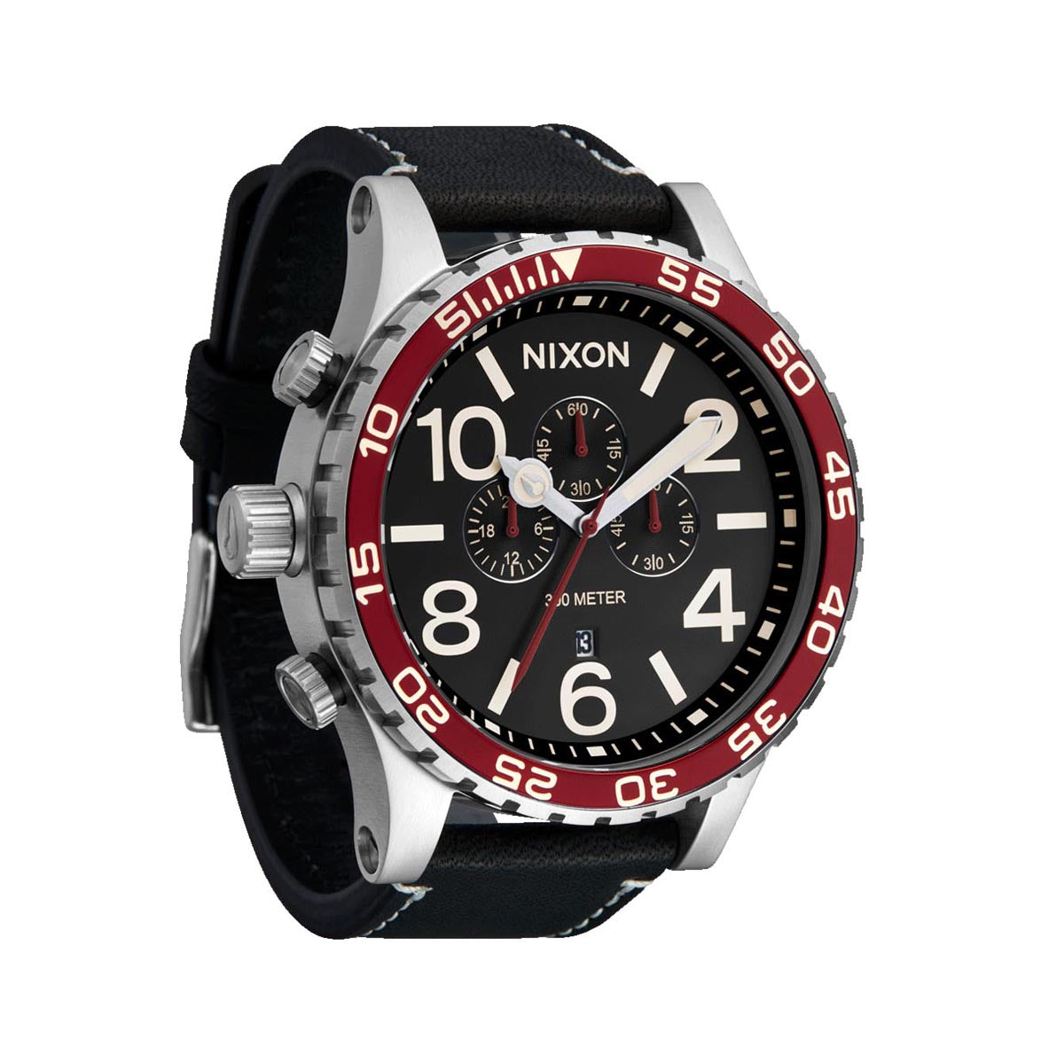 Nixon 51-30 Chrono Watch - Silver/Black/Cranberry – CCS