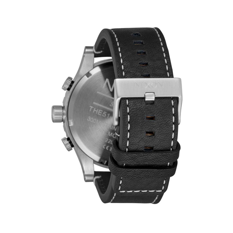 Nixon 51-30 Chrono Watch - Silver/Black/Cranberry