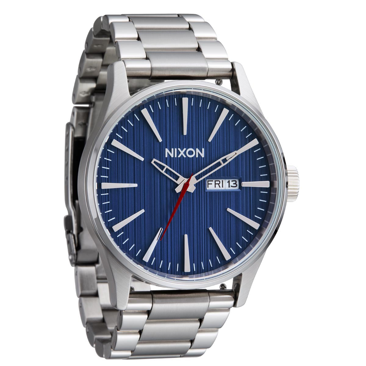 Nixon Sentry Stainless Steel Watch - Silver/Indigo image 3