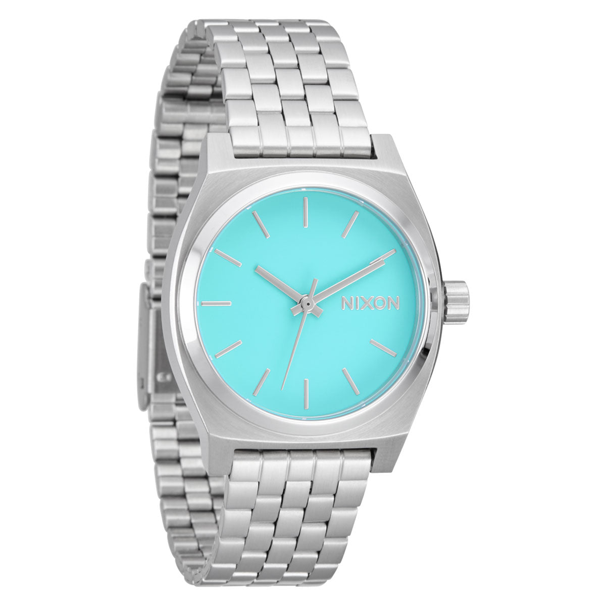 Nixon Medium Time Teller Watch - Silver/Turquoise image 2