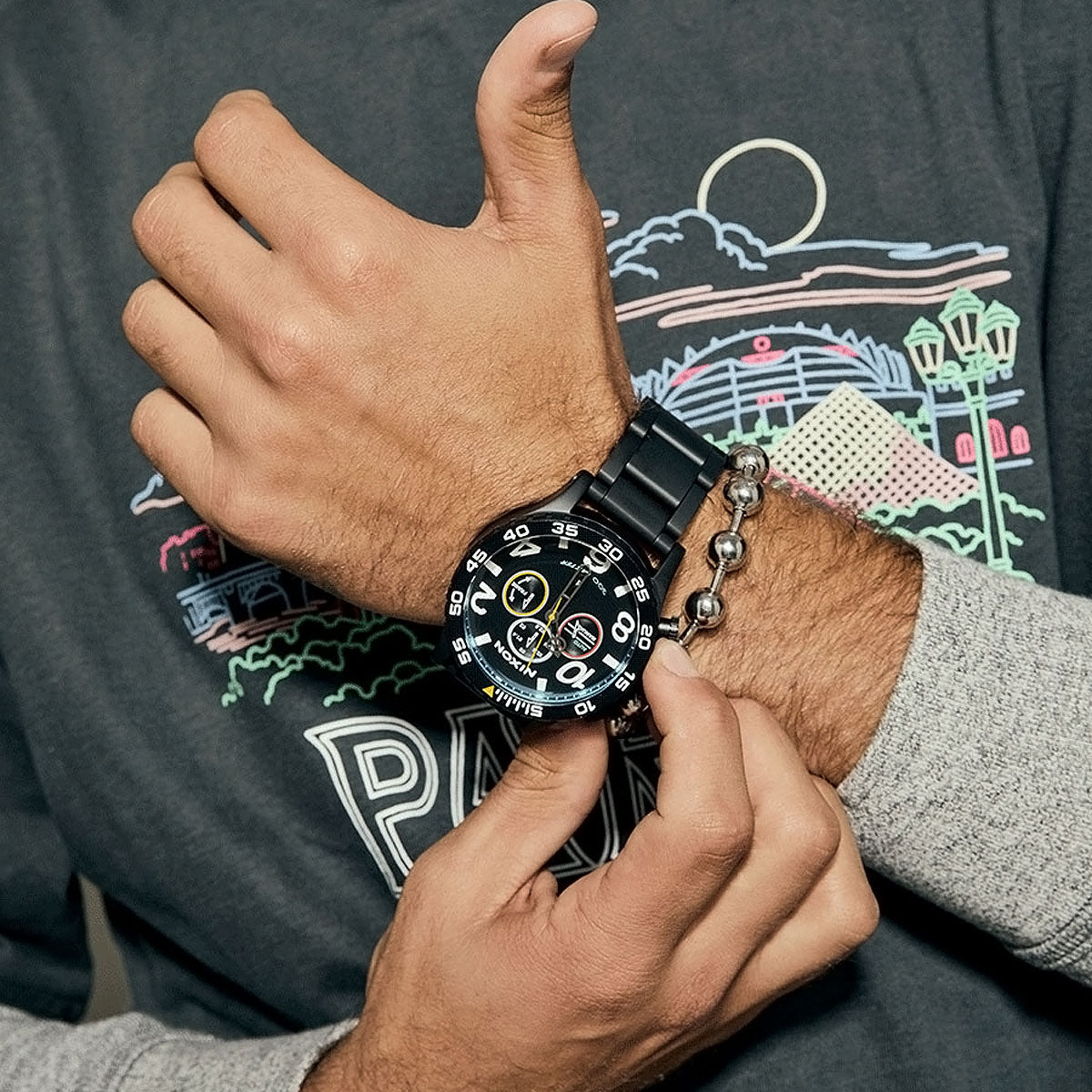 Nixon 51-30 Chrono Watch - Fisheye/Super Black/Black image 5
