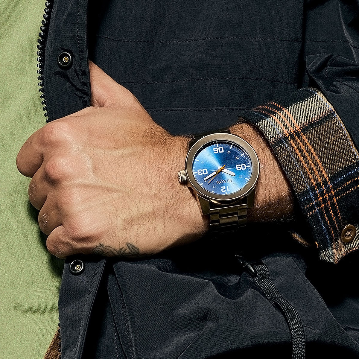 Nixon Corporal Stainless Steel Watch - Desert Gold/Arles Blue image 6