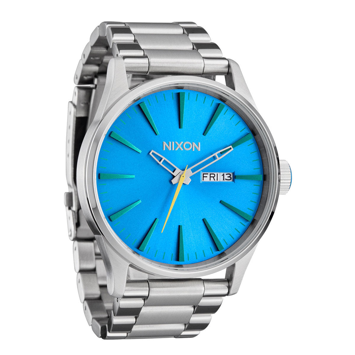 Nixon Sentry Stainless Steel Watch - Silver/Byron Blue Ombre image 2