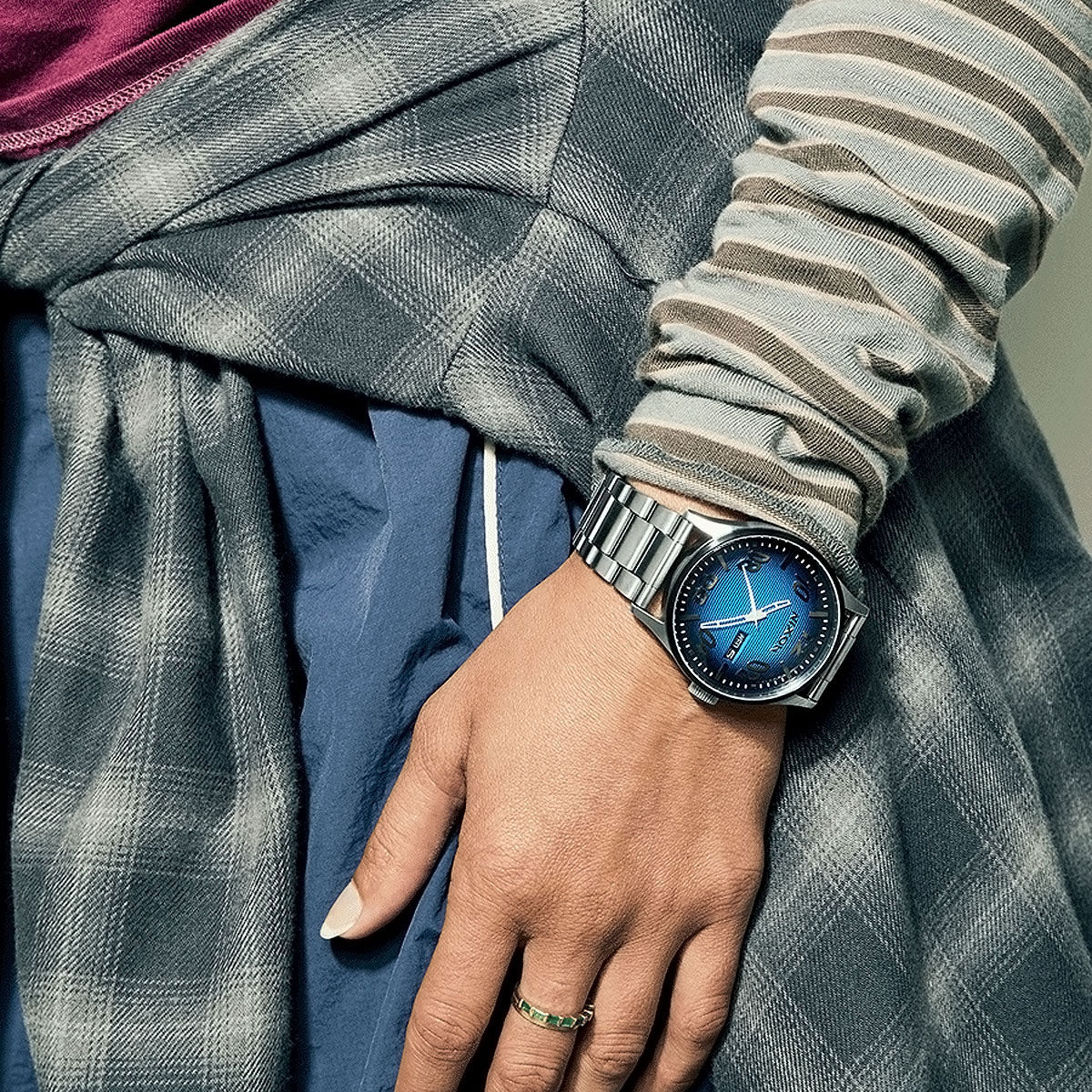 Nixon Sentry Stainless Steel Watch - Fisheye/Silver/Polar Blue image 6