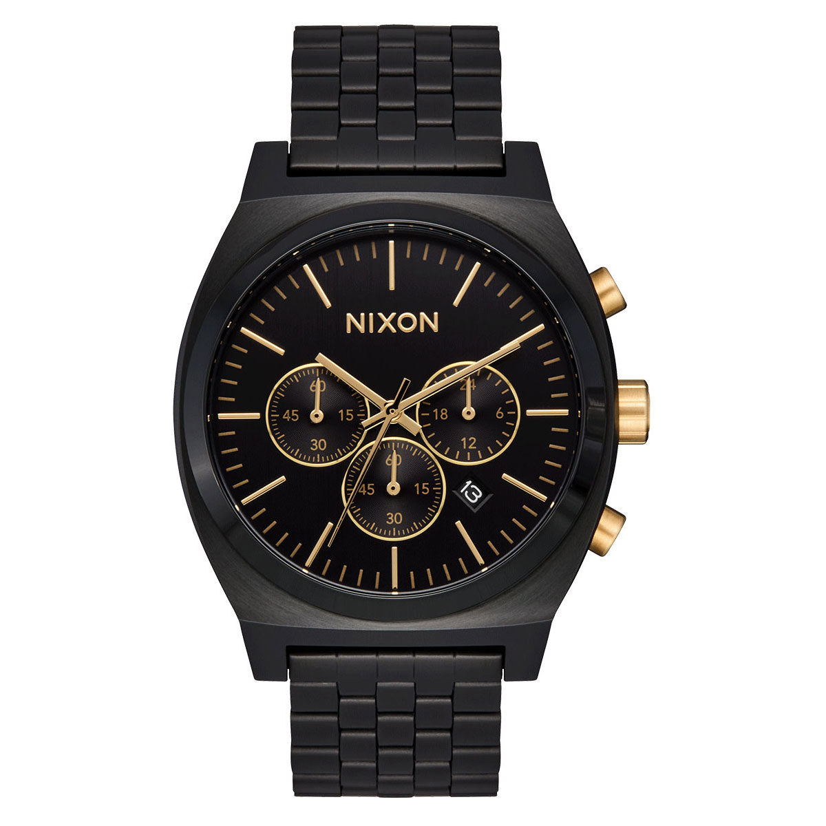 Nixon Time Teller Chrono Watch - Black/Black/Gold image 1