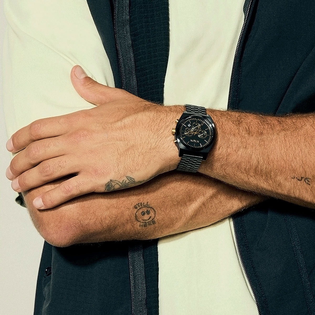 Nixon Time Teller Chrono Watch - Black/Black/Gold image 5