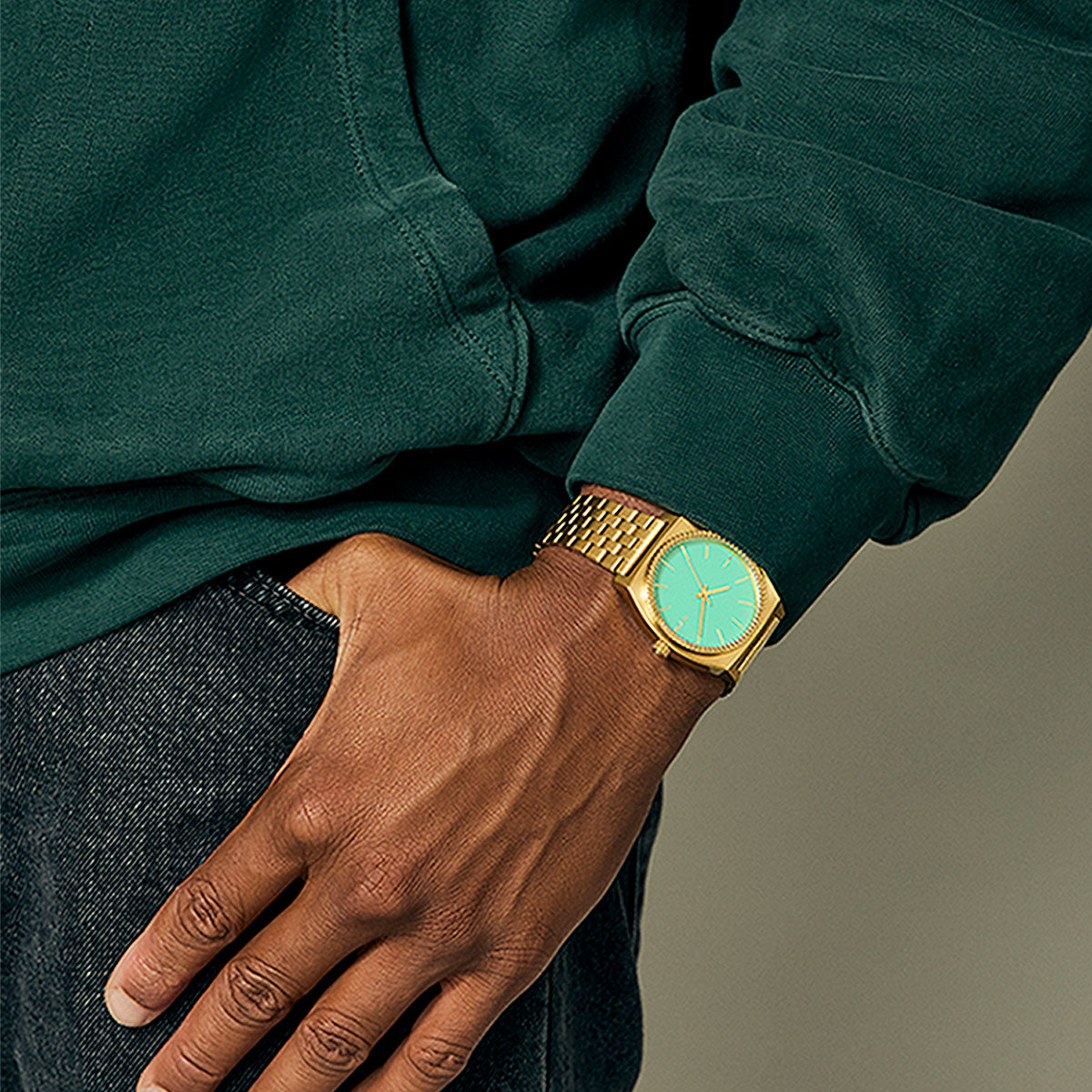 Nixon Time Teller Watch - Gold/Turquoise/Gold image 5
