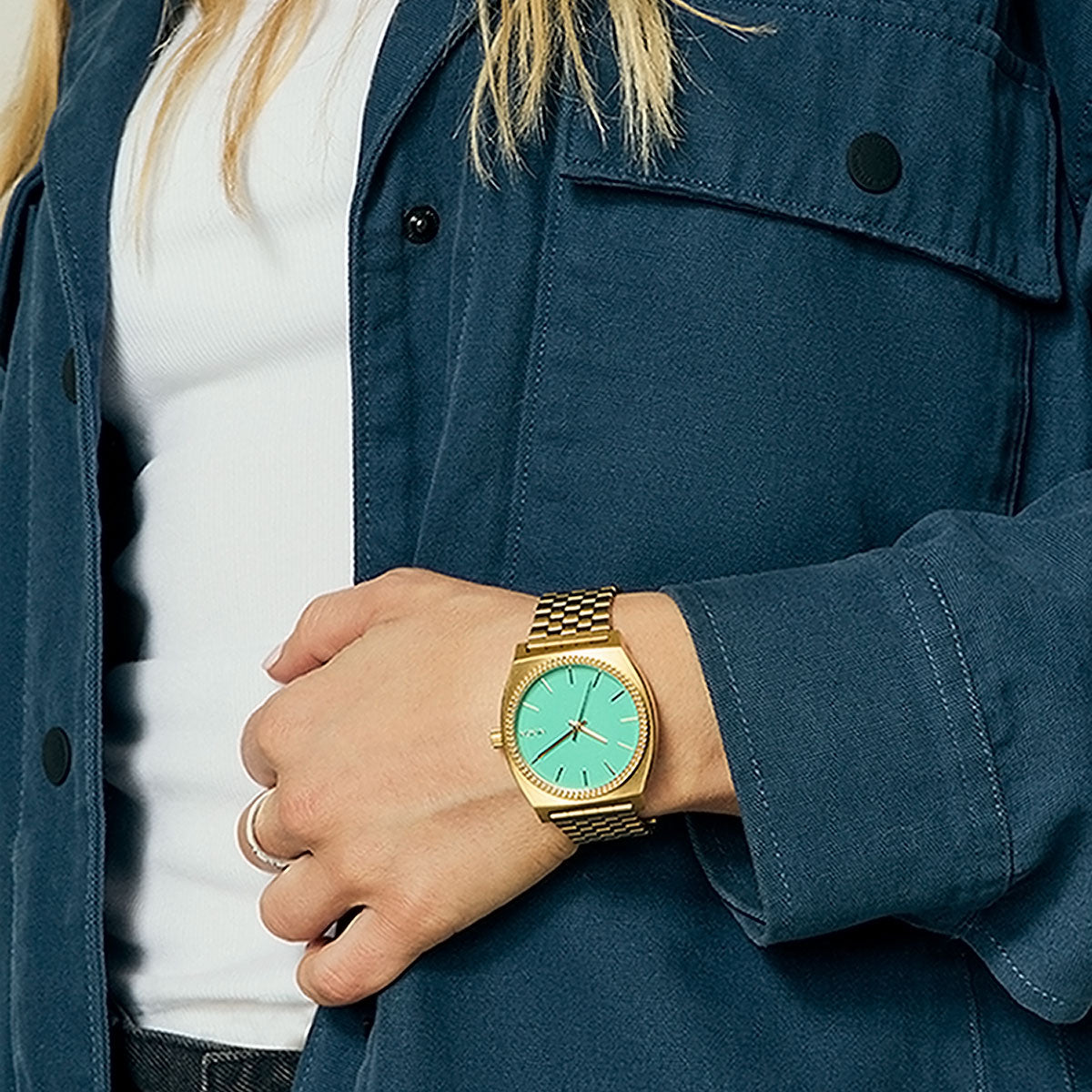Nixon Time Teller Watch - Gold/Turquoise/Gold image 6