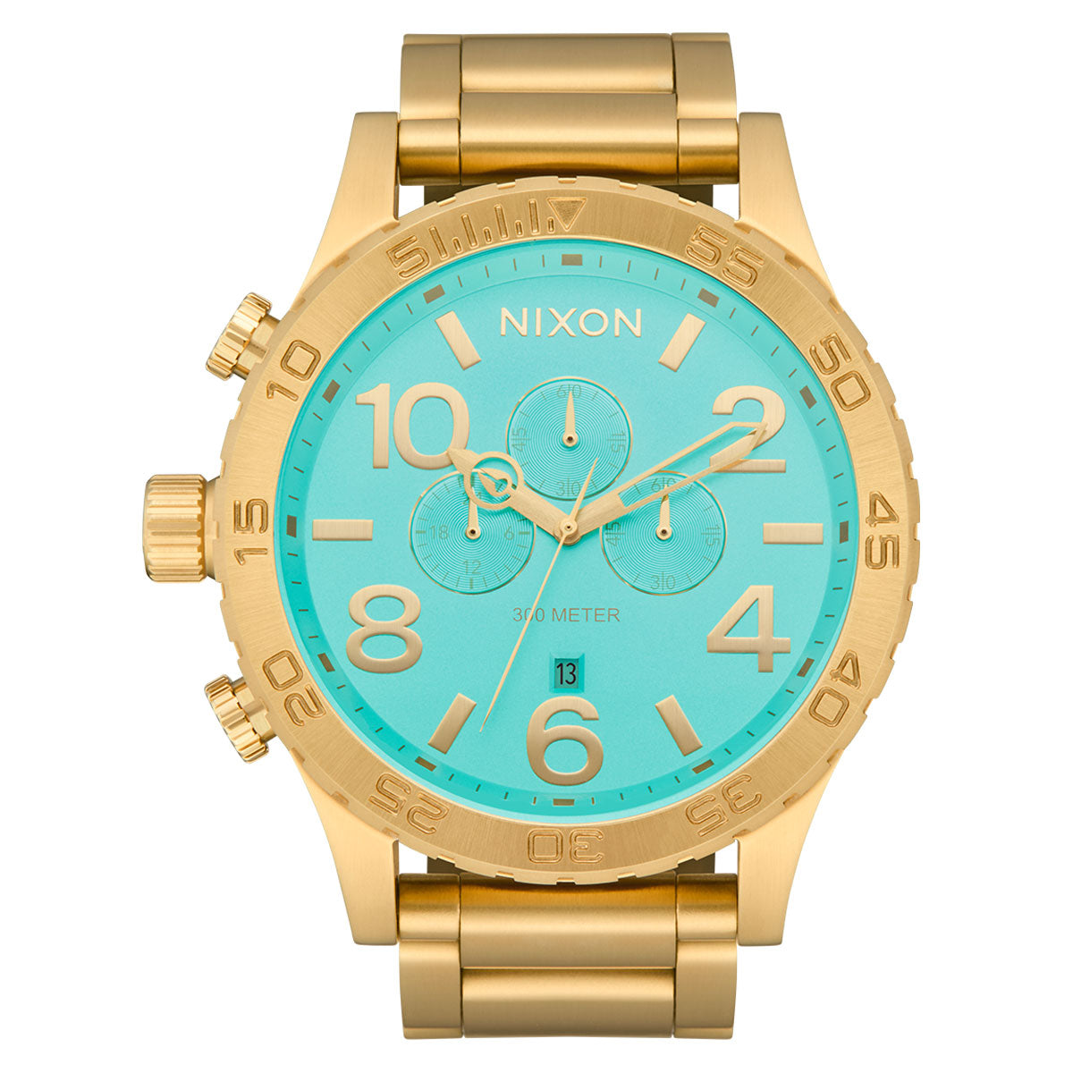 Nixon 51-30 Chrono Watch - Gold/Turquoise/Gold image 1