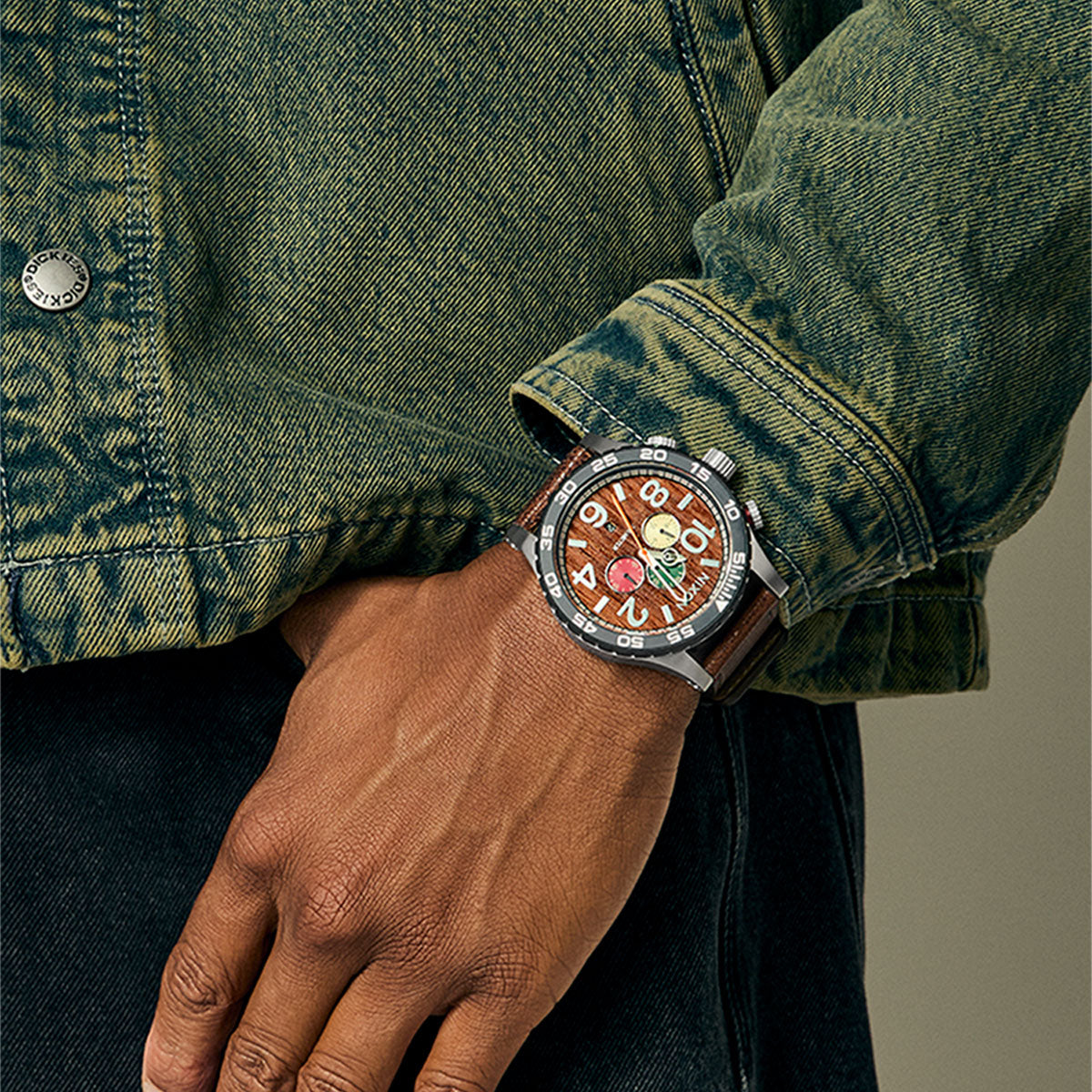Nixon 51-30 Chrono Watch - Silver/Rosewood/Chocolate image 5