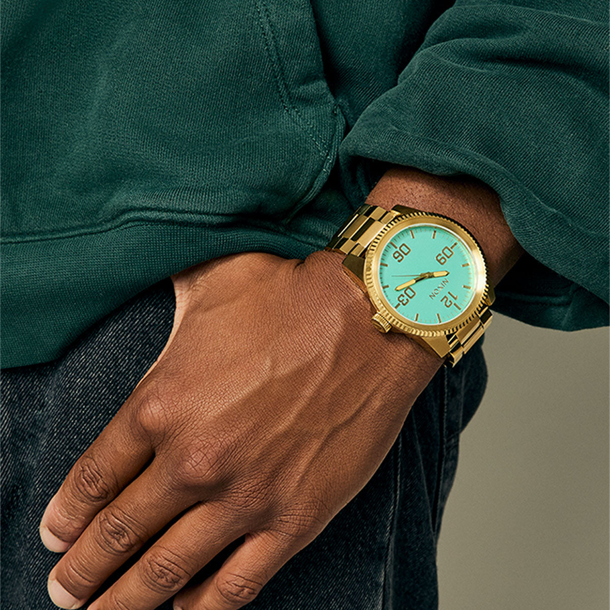 Nixon Corporal SS Watch - Gold/Turquoise/Gold image 6