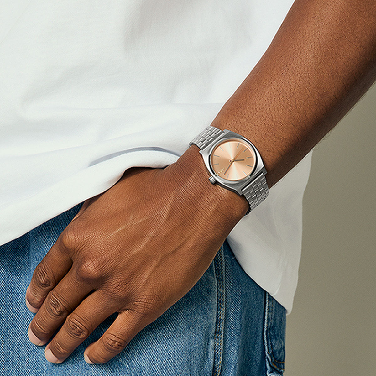 Nixon Time Teller Watch - Silver/Coral image 6