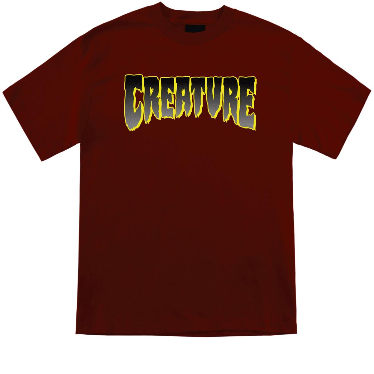 Creature Logo T-Shirt - Burgundy/Yellow image 1