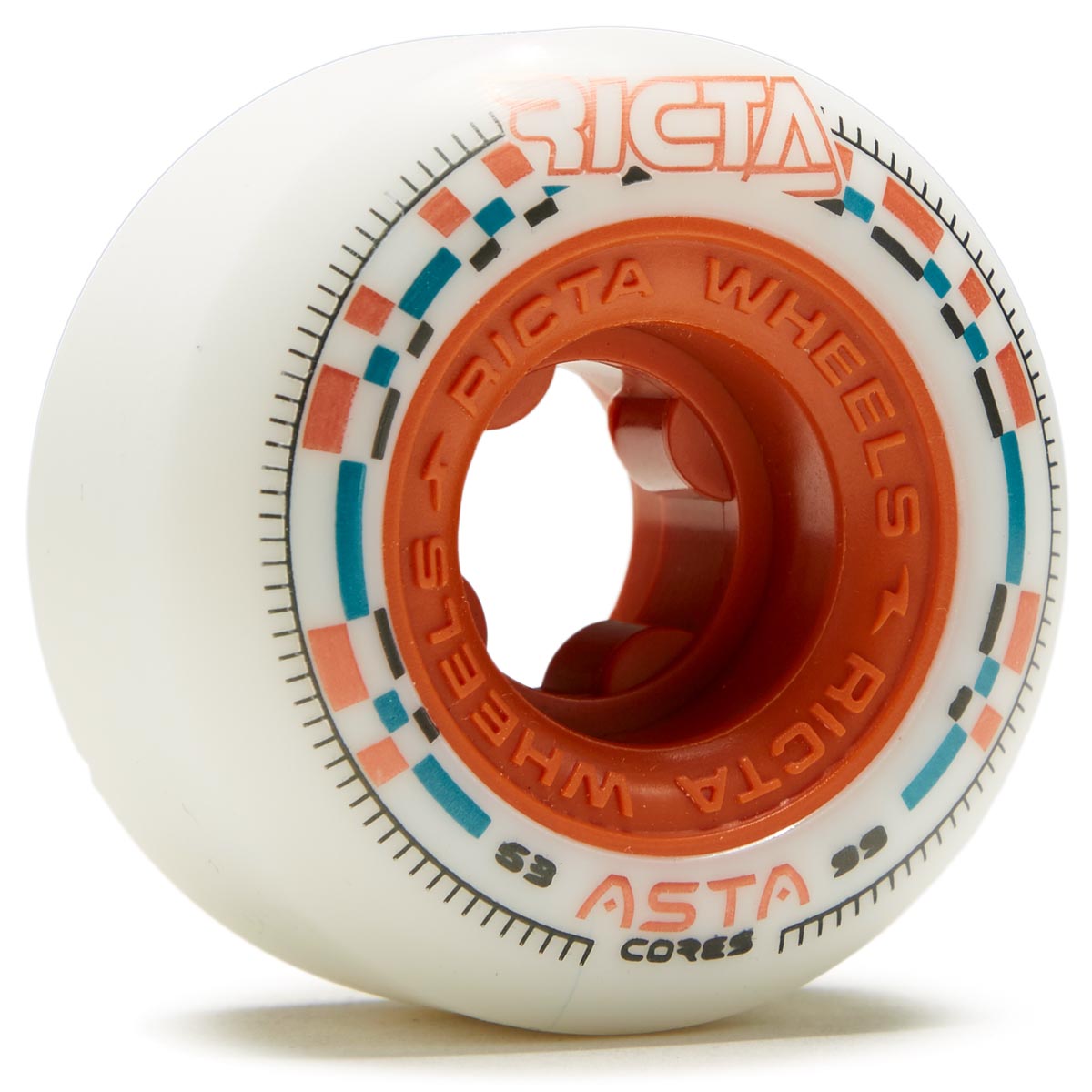 Ricta Asta Cores Round 99a Skateboard Wheels - White - 53mm image 1