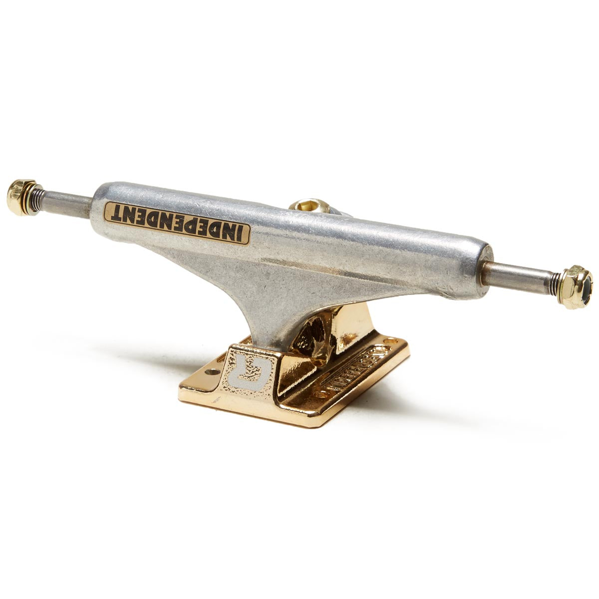 Independent Stage 11 Pro Carlos Riebeiro Mid Skateboard Trucks - Silver/Gold - 144mm image 1