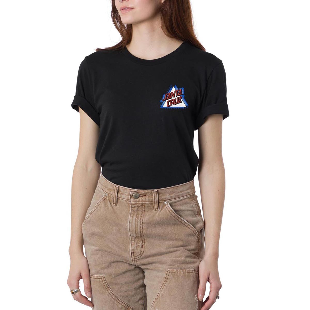 Santa Cruz Womens Split Not A Dot Relaxed Crew T-Shirt - Black image 1