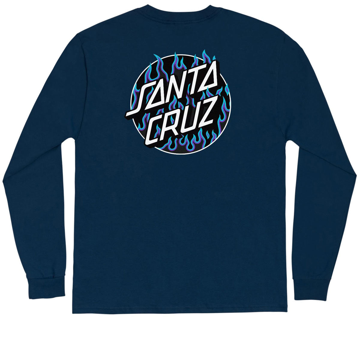 Santa Cruz x Thrasher Flame Dot Long Sleeve T-Shirt - Navy image 1