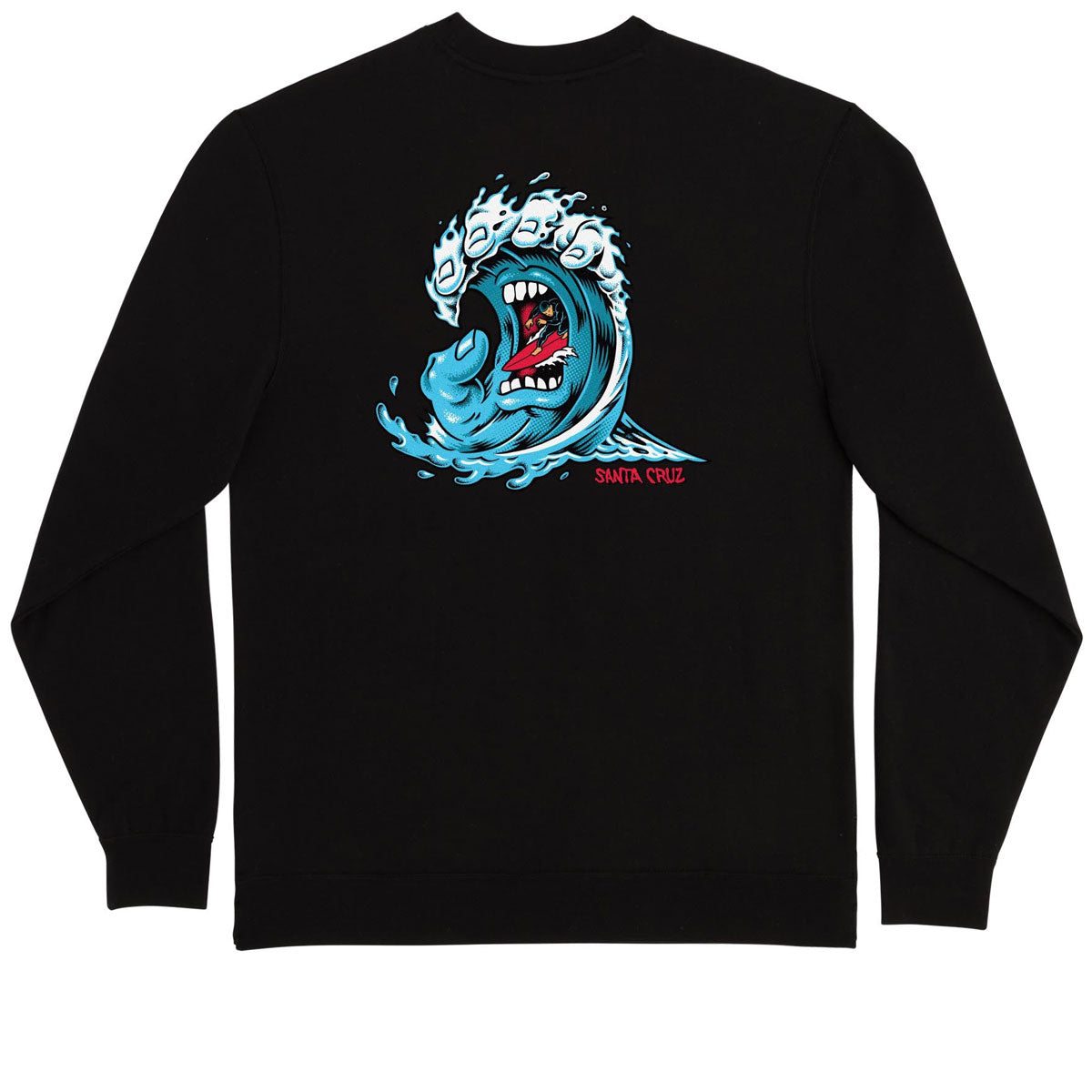 Santa Cruz Screaming Wave Crew Neck Sweatshirt - Black image 2