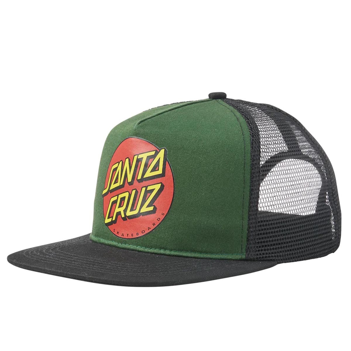 Santa Cruz Classic Dot Mesh Trucker Hat - Dark Green/Black image 1