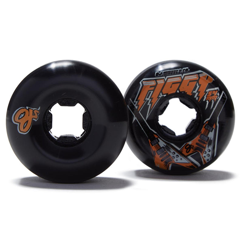 OJ Figgy Flying V Mini Combos 99a Skateboard Wheels - Black/White Swirl - 54mm