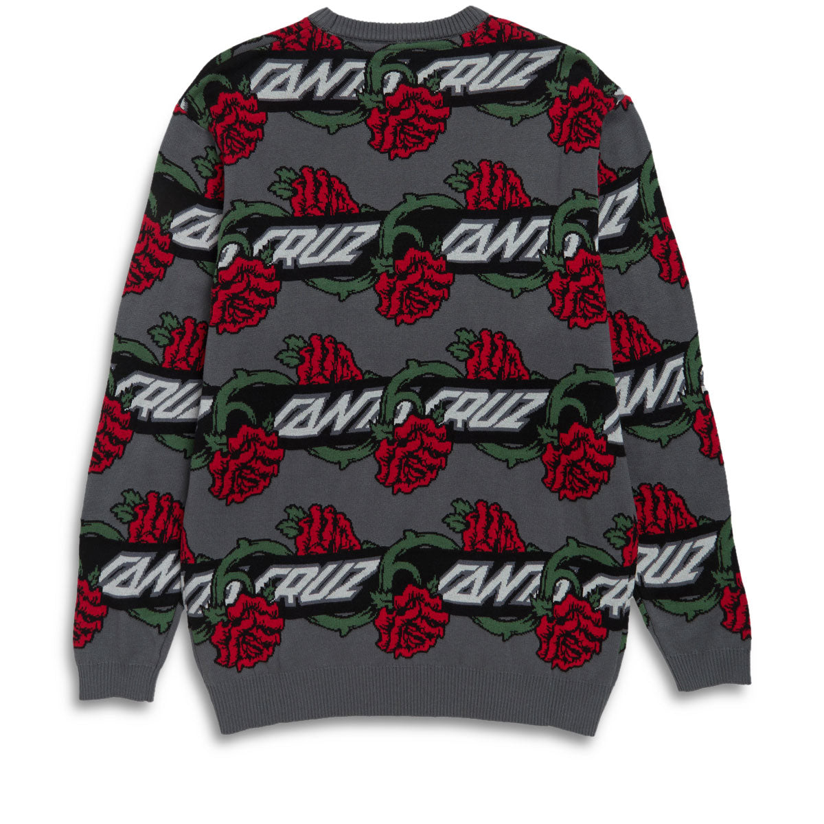 Santa Cruz Dressen Rose Vine Long Sleeve Crew Sweatshirt - Black image 2
