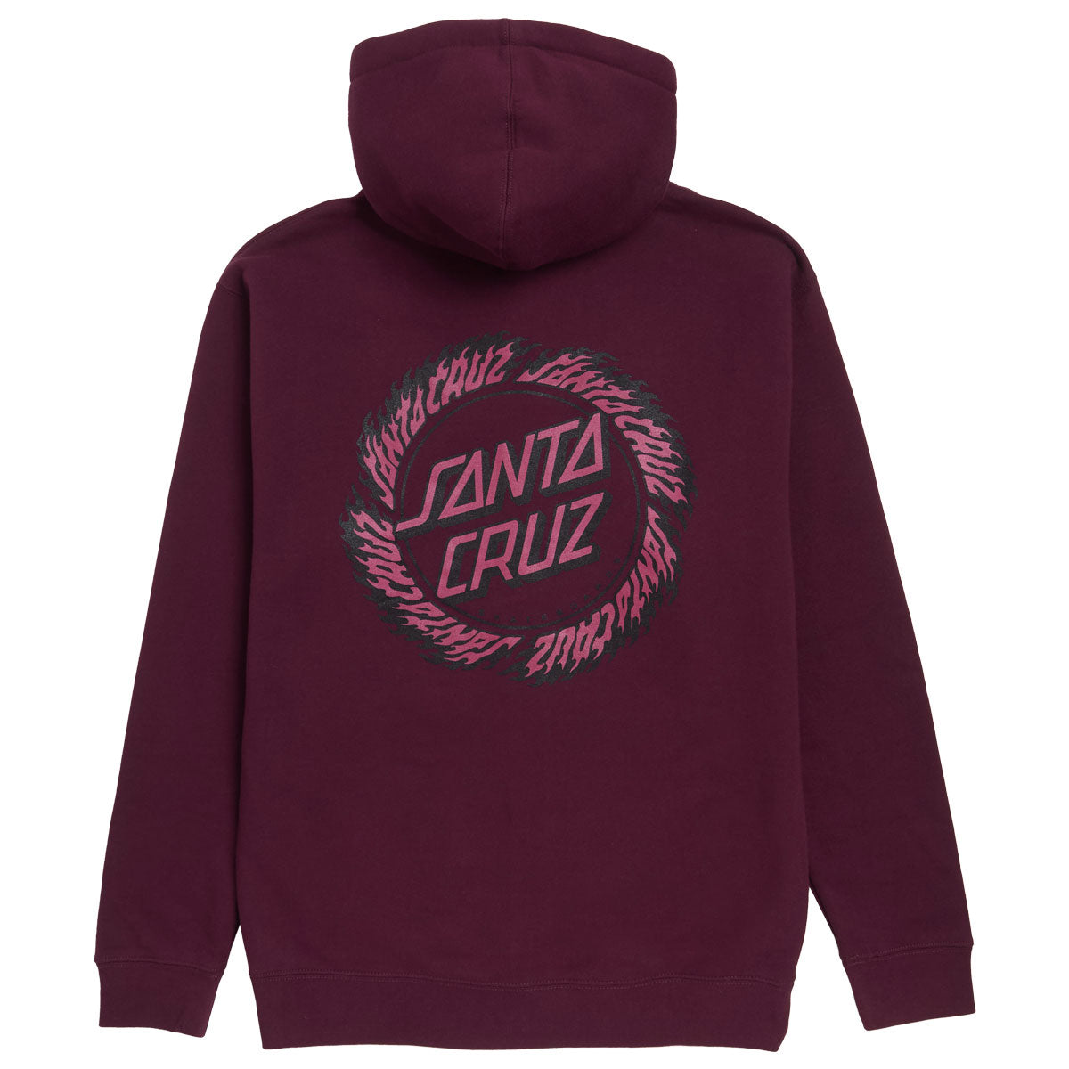 Santa Cruz Flame Ringed Dot Zip Hoodie - Maroon image 2