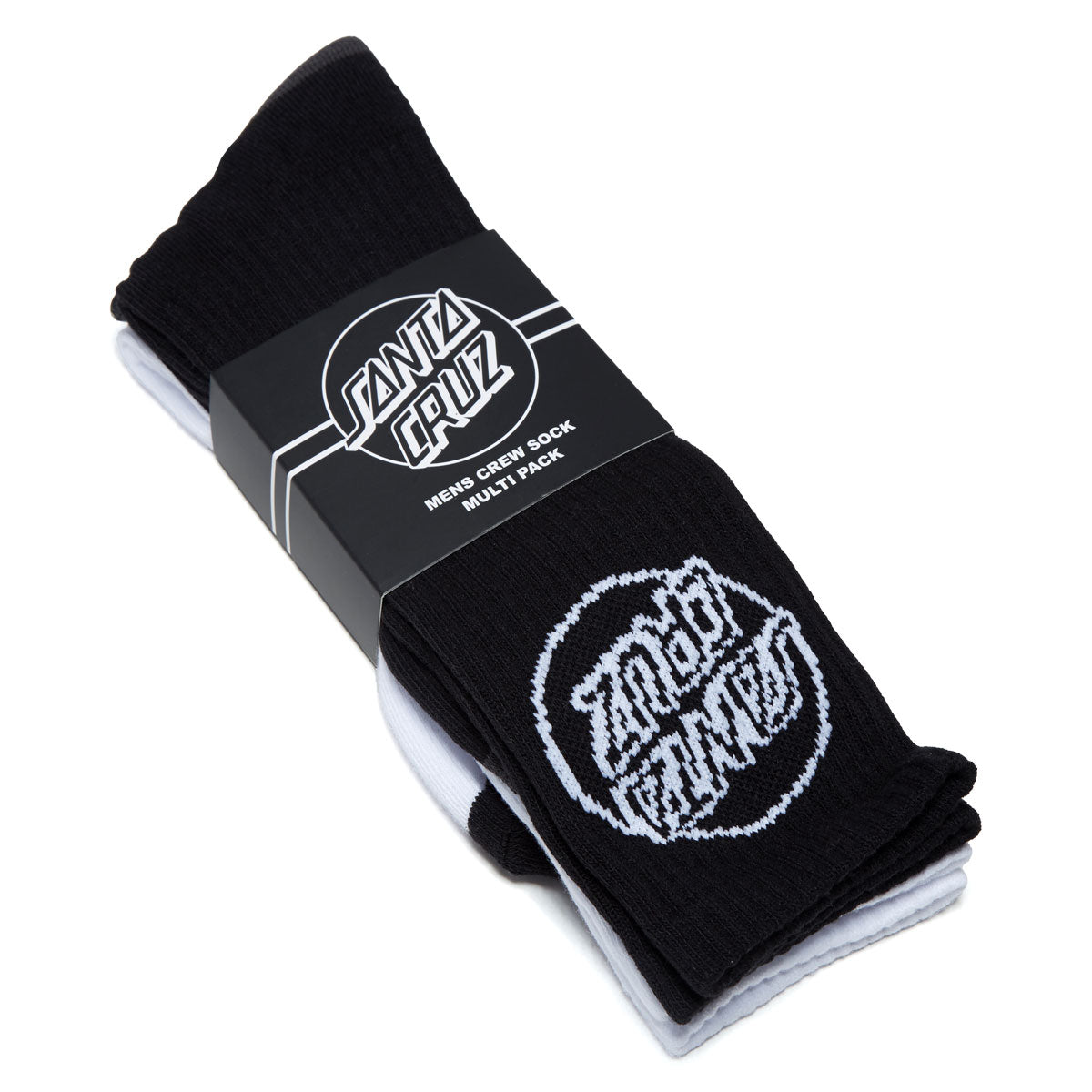 Santa Cruz Opus Strip Crew 2 Pack Of Socks - Black/White image 2