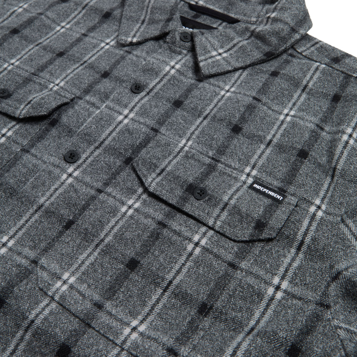 Independent Belmont Long Sleeve Flannel Shirt - Grey/Black image 3