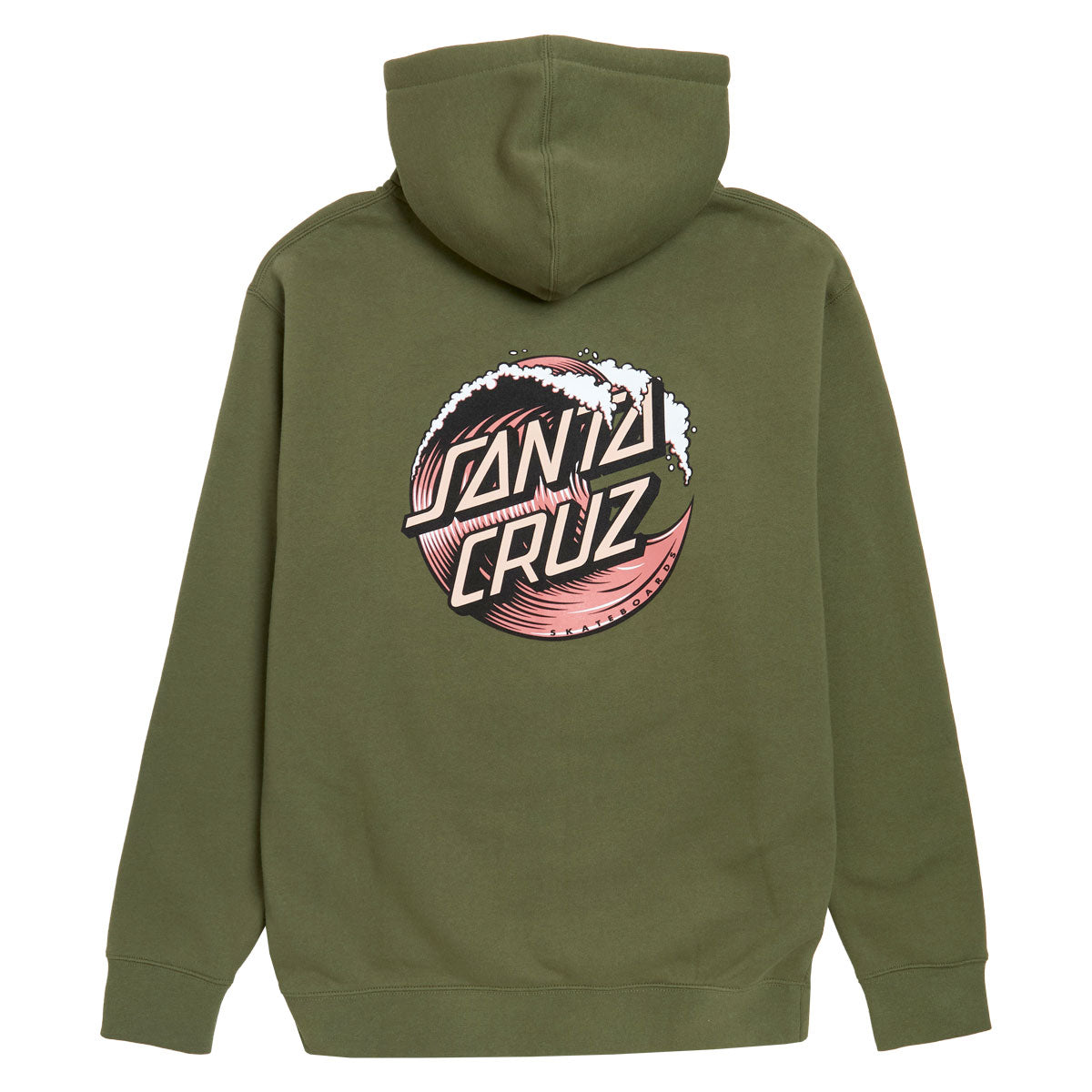 Santa Cruz Wave Dot Zip Hoodie - Army/Rust image 2