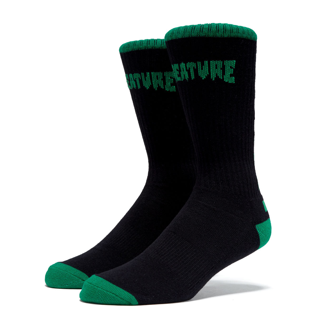 Creature Crash And Burn Mid Crew Socks - Black image 1