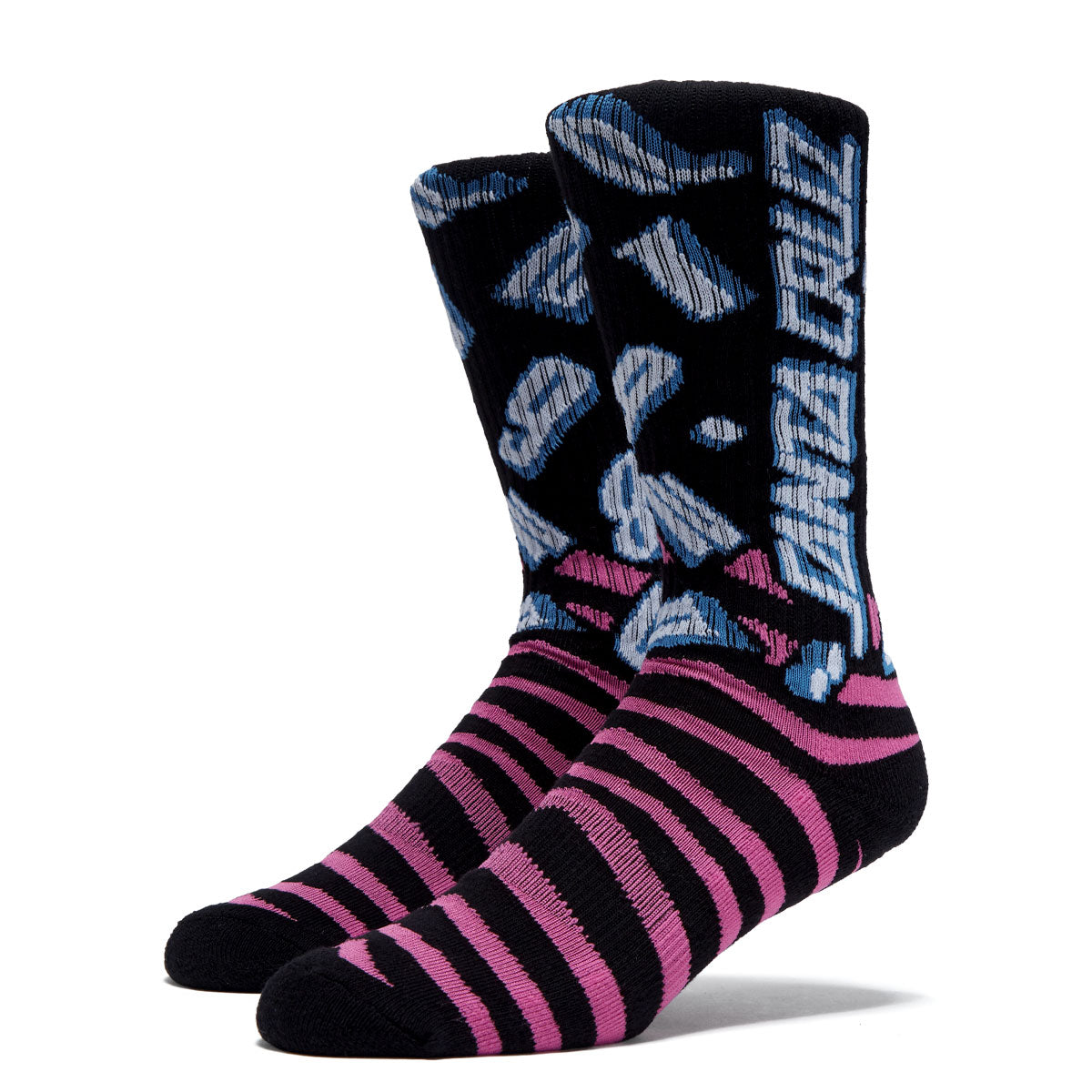 Santa Cruz Grabke All Around Mid Crew Socks - Black image 1