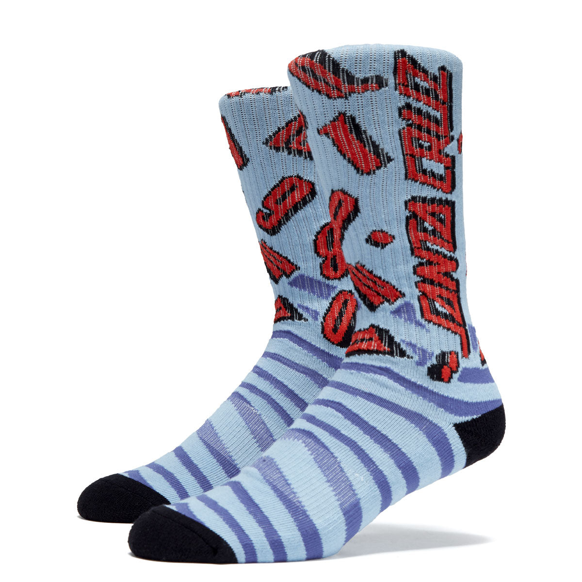 Santa Cruz Grabke All Around Mid Crew Socks - Blue/Red image 1