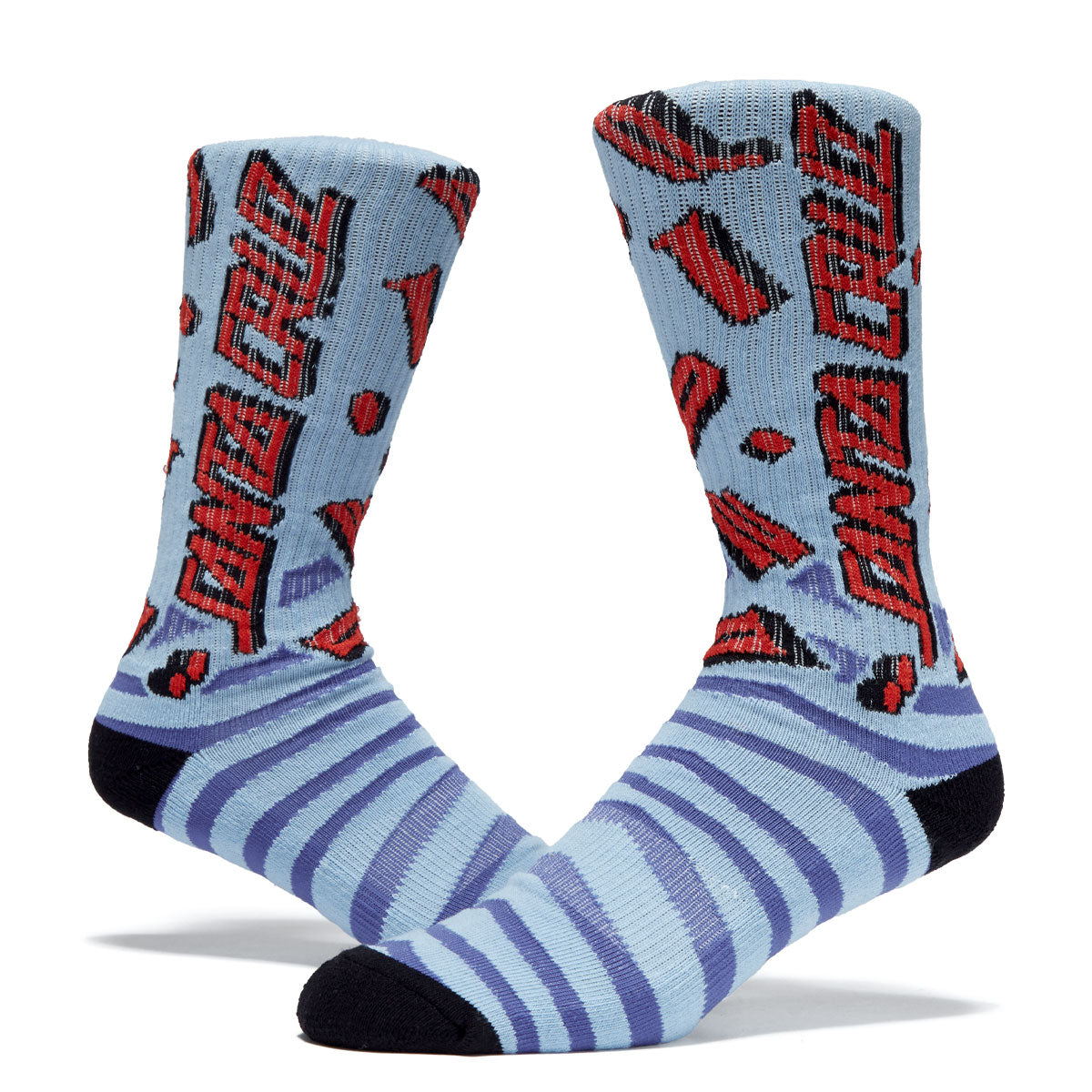 Santa Cruz Grabke All Around Mid Crew Socks - Blue/Red image 2