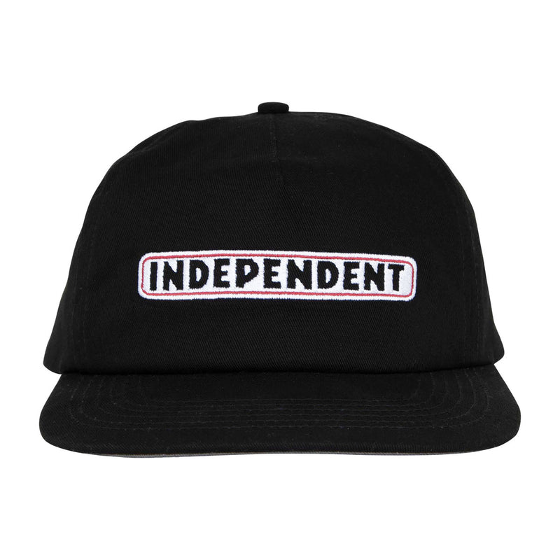 Independent Bar Logo Snapback Hat - Black