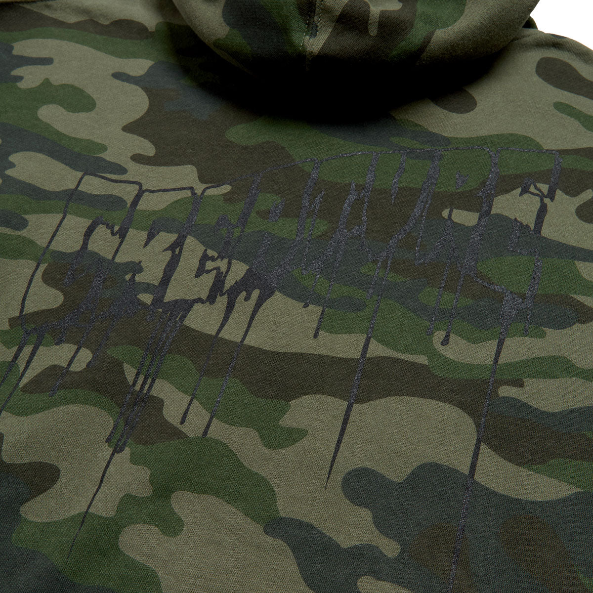 Creature Logo Outline Drip Zip Hoodie - Forest Camo image 4