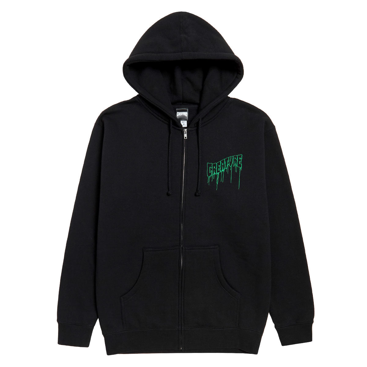 Creature Logo Outline Drip Zip Hoodie - Black image 1